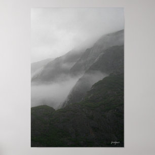 Póster montanhas névoas