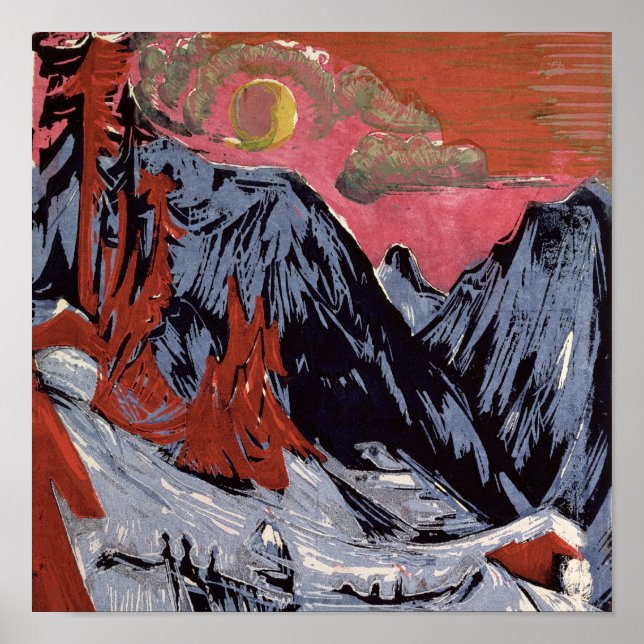 Poster Montanhas no inverno de 1919 (Frente)