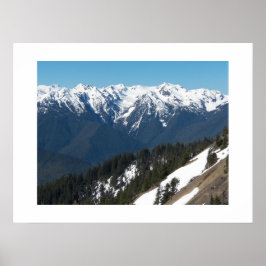 Poster Montanhas Olímpicas Cobertas de Neve Fotográficas