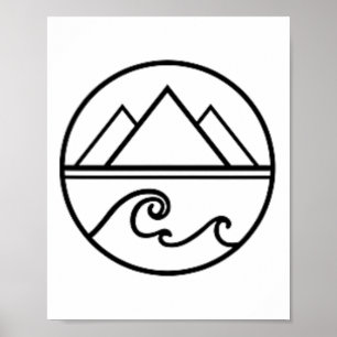 Poster Montanhas Ondas Natureza Ao Ar Livre Surfe Caminha