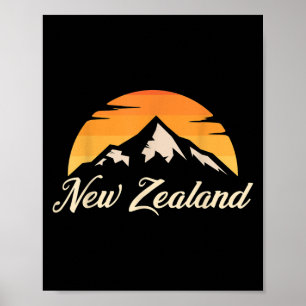 Poster Montanhas Presente Amante de Rugby Kiwi Nova Zelân