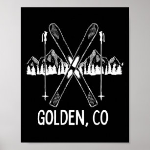 Poster Montanhas Rochosas do ouro Colorado Co-Esquiando S
