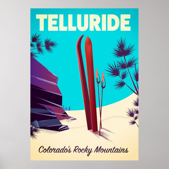 Póster Montanhas Rochosas Telluride Ski (Frente)