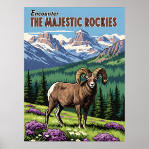Poster Montanhas Rochosas - Vida Selvagem e Natureza