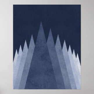 Poster Montanhas roxas Arte geométrica mínima moderna