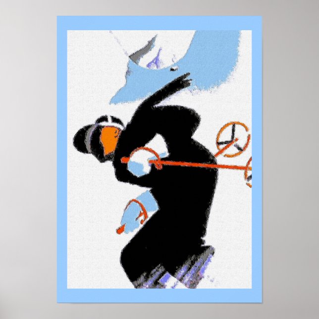 Poster Montanhas Snow Skier (Frente)