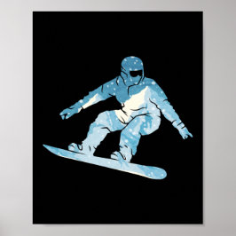 Poster Montanhas Snowboard Snowboard Vintage