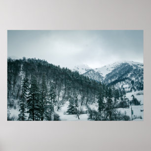 Poster Montanhas Snowy na Geórgia