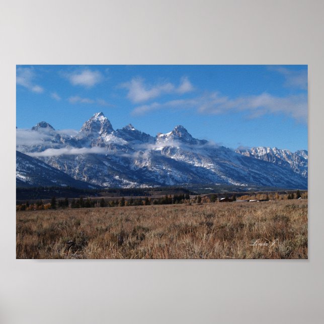Póster Montanhas Teton no oeste dos EUA (Frente)