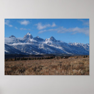Póster Montanhas Teton no oeste dos EUA