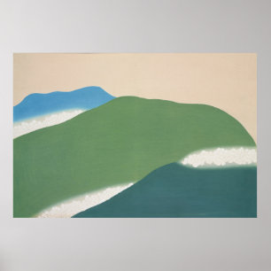 Poster Montanhas Verdes de Momoyogusa (1909) por Kamisaka