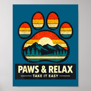 Poster Montanhas vintage amantes de cães patas e relaxe a