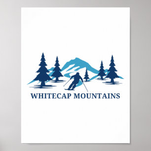 Poster Montanhas Whitecap Wisconsin Estação de Esqui Esqu