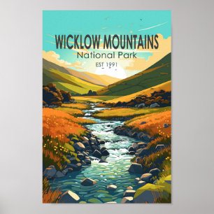 Poster Montanhas Wicklow National Park Irlanda River Art