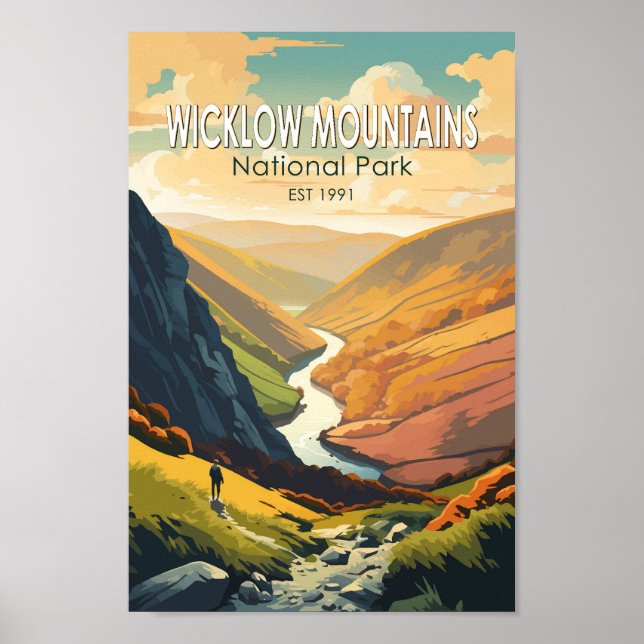 Poster Montanhas Wicklow National Park Irlanda Viagem Art (Frente)