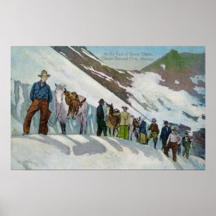 Póster Montanhistas no pé da geleira de Sperry