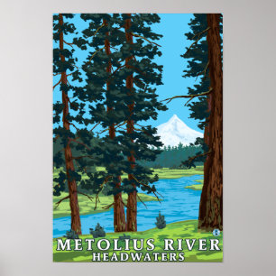 Póster Montante do rio de Metolius, Oregon