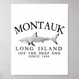 Poster Montauk Li Fora Do Fim Profundo Pesca De Tubarão V