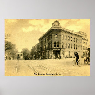 Póster Montclair, guindaste Construção de NJ, vintage
