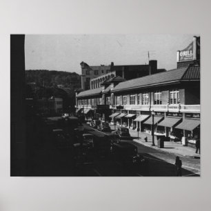 Poster Montclair NJ, Park Street, View, 1940s Vintage