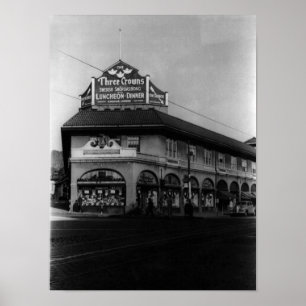 Poster Montclair NJ Three Crowns, Vintage, 1945