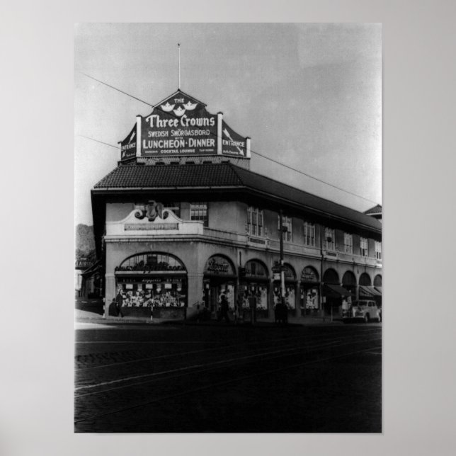 Poster Montclair NJ Three Crowns, Vintage, 1945 (Frente)