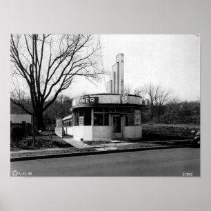 Poster Montclair, Nova Jersey, Valley Diner, Vintage