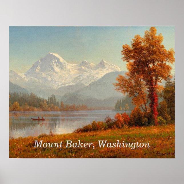 Poster Monte Baker, Washington, arte refinada, (Frente)