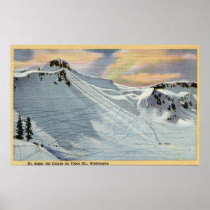 Poster Monte Baker, Washington - Vista do Monte Baker Ski
