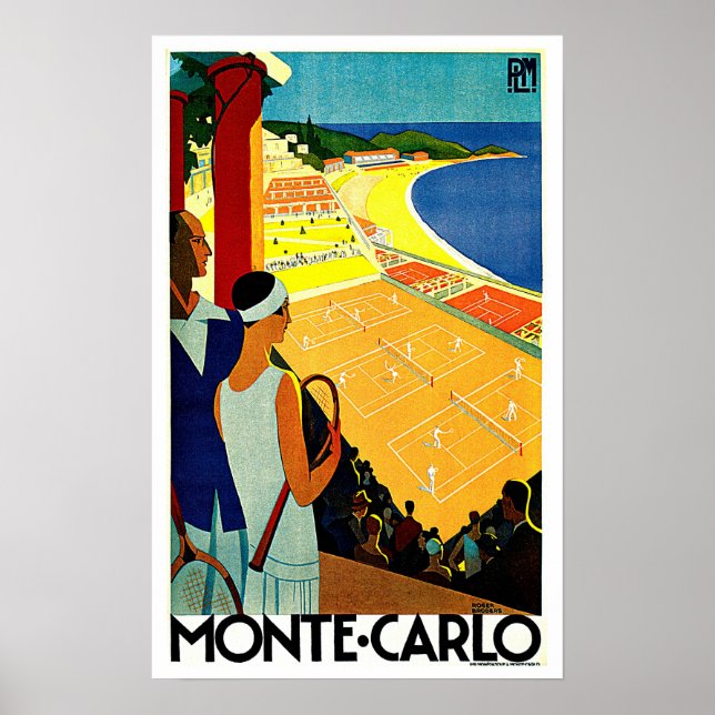 Poster Monte Carlo Tênis-Viagem Art (Frente)