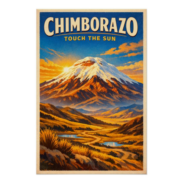 Póster Monte Chimborazo, Equador, em um clássico (Frente)