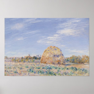Póster Monte de feno de Alfred Sisley nos bancos do