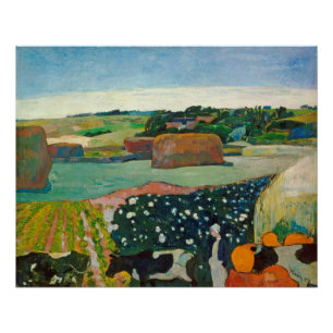 Póster Monte de feno de Paul Gauguin   em Brittany, 1890
