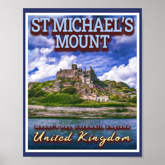 Poster MONTE DE MICHAELS ruas - MONTES BAY CORNWALL INGLA (Frente)