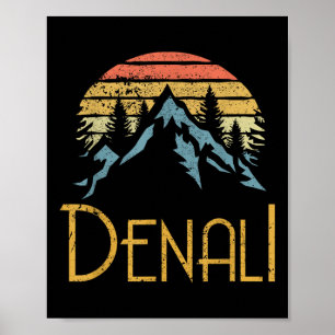 Poster Monte Denali Montanhas Alasca Acampamento Hiking E