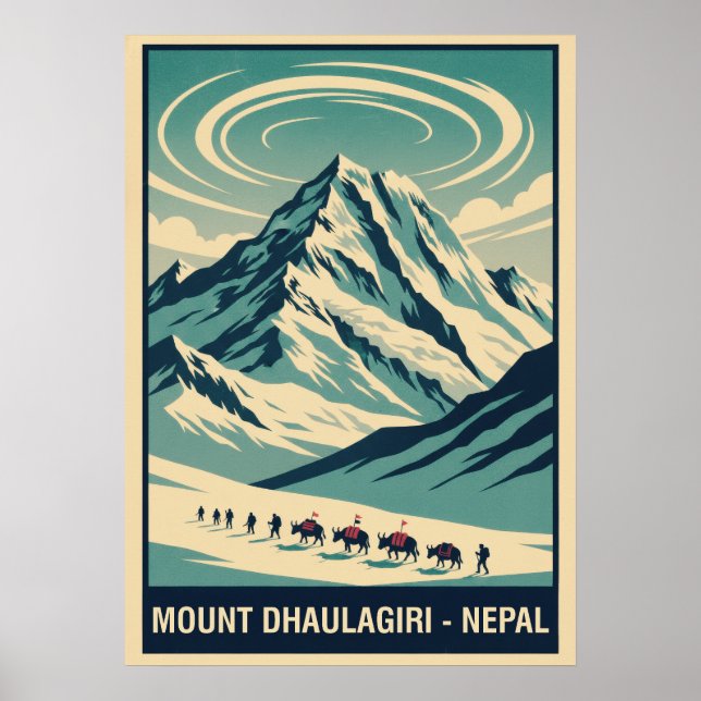 Poster Monte Dhaulagiri Nepal V04 (Frente)