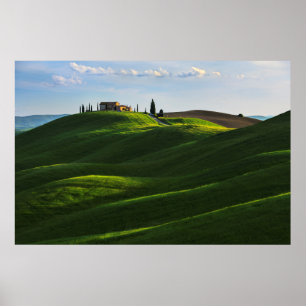 Poster Monte do rolamento perto de Asciano, Toscânia