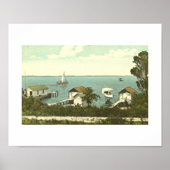 Poster Monte Dora, FL, Boat House Row, 1907 (Frente)