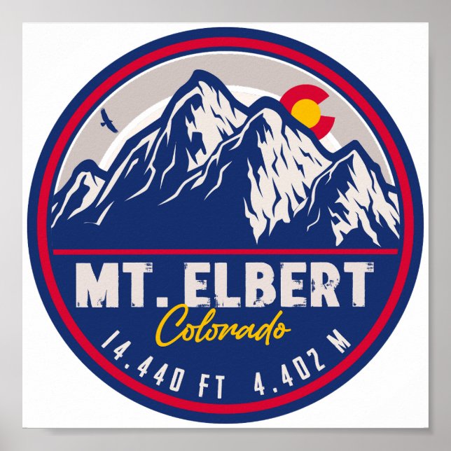Poster Monte Elbert - Colorado 14ers Fourteener (Frente)
