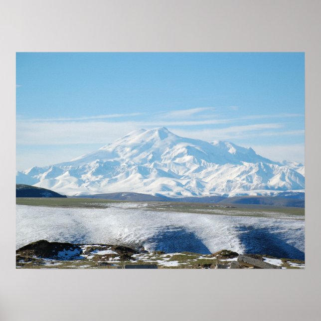Poster Monte Elbrus (a montanha mais alta da Europa) (Frente)