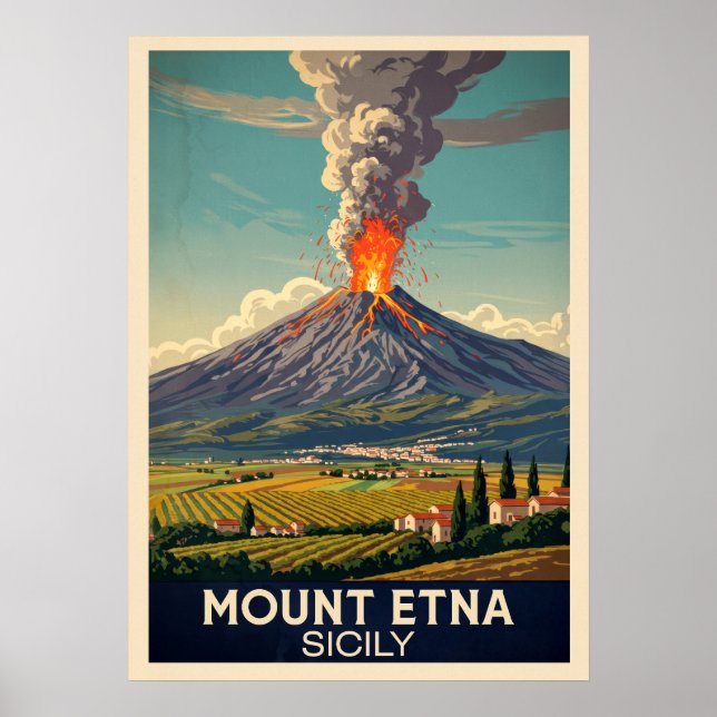 Poster Monte Etna Sicily V03 (Frente)