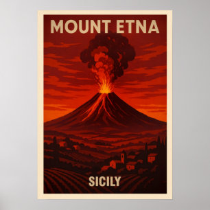 Poster Monte Etna Sicily V04