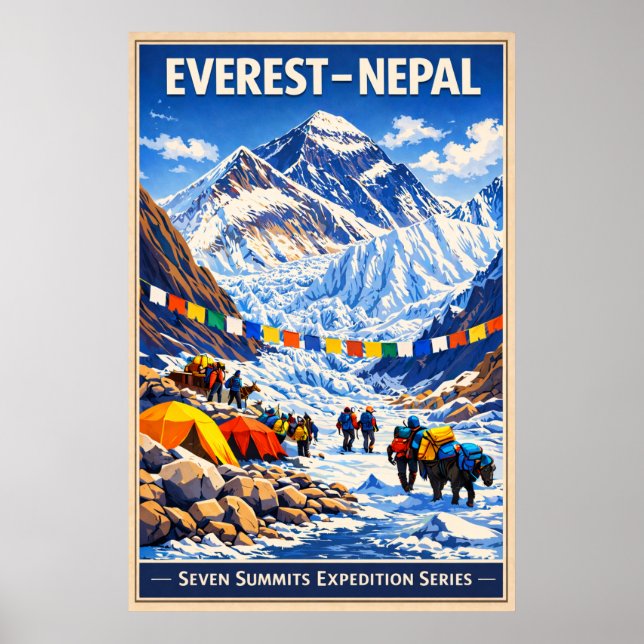 Poster Monte Everest Nepal - Antigo (Frente)
