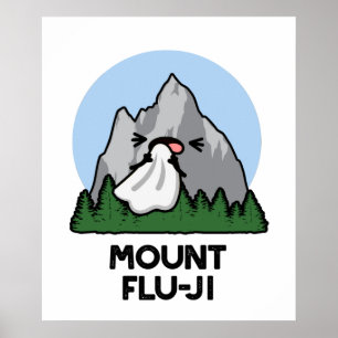 Poster Monte Flu-ji Funny Mountain Pun