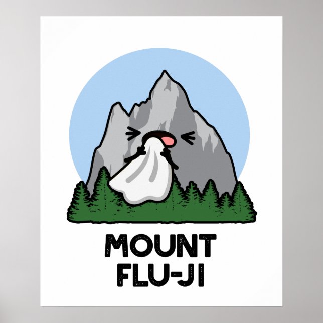 Poster Monte Flu-ji Funny Mountain Pun (Frente)