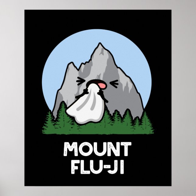 Poster Monte Flu-ji Funny Mountain Pun Dark BG (Frente)