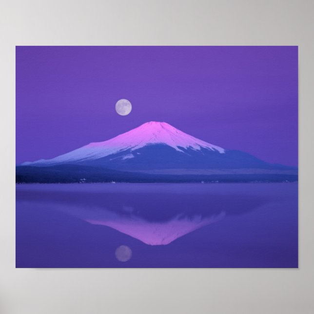 Poster Monte Fuji Abaixo da Lua (Frente)