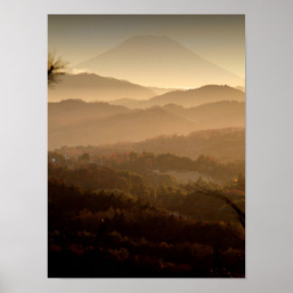 Poster Monte Fuji Acima das Colinas