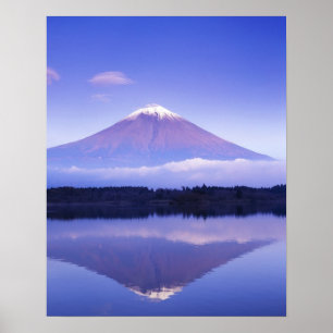 Póster Monte Fuji com Nuvem Lenticular, Lago Motosu,