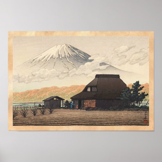 Poster Monte Fuji de Narusawa Hasui Kawase shin hanga art (Frente)